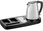 grossag 1402 Welcome-Tray WT 100 mit Wasserkocher WK 45 - Schwarz/Silber