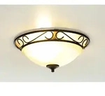 Deckenlampe Glas Wei&szlig; Schwarz Alabaster Optik Rustikal Wohnzimmer Schlafzimmer