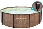 Florida Pool 3,05x0,91 m mit Skimmer - TEAK-Motiv - Braun