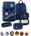 Belmil Smarty Plus Premium Schulranzen Set 5-teilig "Topographic" - Blau