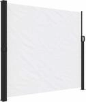 vidaXL Seitenmarkise Ausziehbar Wei&szlig; 180x600 cm