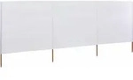 vidaXL 3-teiliges Windschutzgewebe 400 x 160 cm Sandwei&szlig; - Wei&szlig;