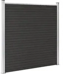 vidaXL Zaunelement WPC 180x186 cm Schwarz - Schwarz