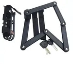 Klappbarer Fahrrad-/Motorrad-Diebstahlschutz mit Halterung, Sekura, 85 cm, schwarz -