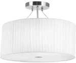 Globo Lighting Deckenleuchte Metall Nickel matt, Plissee wei&szlig;, Glas transparent, &oslash;: