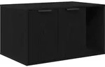 vidaXL Katzentoilettengeh&auml;use Schwarze Eiche 80 x 50 x 45 cm Holzwerkstoff - Schwarz