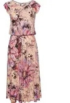 LASCANA Midikleid mit R&uuml;schen&auml;rmeln und Blumendruck pink bedruckt Gr&ouml;&szlig;e 40...