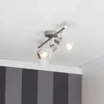 BRILLIANT Spotrohr Luca | zeitloser Deckenstrahler | Metall/Glas | chrom/wei&szlig; 