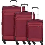d&n Travel Line 9504 4 Rollen Kofferset 3-teilig mit Dehnfalte - Dunkelrot