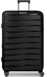 Franky London 4 Rollen Trolley L 74 cm mit Dehnfalte - Schwarz
