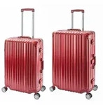 London | 2er Set | Trolleys 4 Rollen | Polycarbonat Hartschale | Alu-Rahmen 