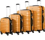 Zelsius Koffer Set 4 St&uuml;ck, Orange, ABS Reisekoffer mit Zahlenschloss und Innen