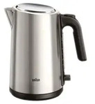Braun WK 5200, 1,7 l, 2200 W, Edelstahl, Schwarz, Edelstahl, Drahtlos -