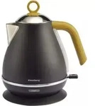 KLAUSBERG KB-7706 1,7L Edelstahl Wasserkocher, schwarz - Schwarz/Gold