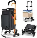 VOUNOT&reg; Aluminium Einkaufstrolley Treppensteiger, Trolly Einkaufswagen Klappbar mit