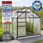 BRAST Gew&auml;chshaus Aluminium mit Fundament | 310x190x195cm | 6mm Hohlkammerplatten 