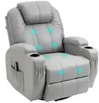 HOMCOM Massagesessel Ruhesessel Relaxsessel mit Massagefunktion, Kunstleder -...