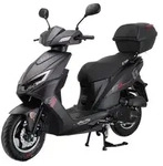 Motorroller Sonic 50 ccm 45 km/h, Euro 5 mattschwarz mit Top Case GT Union - Schwarz