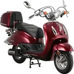 Mofaroller Retro Firenze 50 ccm 25 km/h EURO 5 weinrot inkl. Topcase - Rot