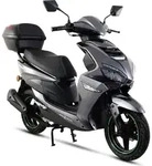 Motorroller Powermax 50 ccm 45 kmh EURO 5 dunkelgrau inkl. Topcase - Grau