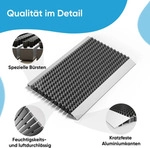 Fu&szlig;matte au&szlig;en alu mit B&uuml;rsten grau, Schmutzfangmatte 55 x 90 cm, Fu&szlig;matte
