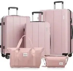 VALLSERO Trolleyset Koffer-Set(M,L,XL) + Schulranzen, Kosmetiktaschenset