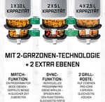 GOURMETmaxx FryUp Vertikale Doppelkammer-Hei&szlig;luftfritteuse - 10 L - 2800 Watt