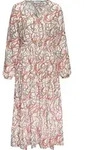 LASCANA Maxikleid mit Alloverprint und V-Ausschnitt aus Viskose, locker...