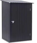Outsunny Ger&auml;tehaus mit Pultdach 1 x 1 m Metall Gartenhaus 0,92m2 Stahl Grau -...