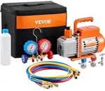 VEVOR 3,5 CFM AC-Vakuumpumpen- und Manometer-Set, einstufiges rotierendes Fl&uuml;gelrad,