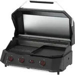 COZZE G-800 COMBO Plancha Grill 3 Brenner Gasgrill mit Grillplatte - Schwarz