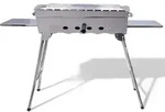 Mangal Khan Edelstahl Schaschlik Grill mit Grillrost
