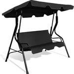 COSTWAY 3-Sitzer Hollywoodschaukel mit Sonnendach, 5cm Sitzpolster,...
