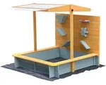HOME DELUXE Sandkasten mit &Uuml;berdachung SANDY - Holz/Grau I Sandkasten mit