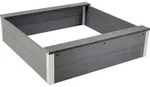 dobar WPC Sandkasten "Theo" , Silbergrau, 115x115x32 cm - Grau