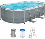 Bestway&reg; Steel Pro MAXTM Frame Pool Set mit Filterpumpe 427 x 250 x 100 cm , grau,