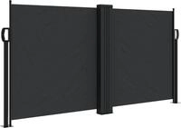 vidaXL Seitenmarkise Ausziehbar Schwarz 120x600 cm