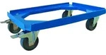 ALUTEC Rollwagen f&uuml;r Kunststoffboxen (610x410mm, 250 kg, Feststellbremse, blau)