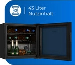 Exquisit Weink&uuml;hler WS1-12-GT-030G schwarz | 43 l Nutzinhalt | 12 Flaschen 