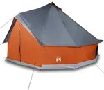 vidaXL Tipi-Familienzelt 12 Personen Grau und Orange Wasserdicht - Grau