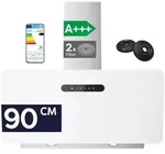 CIARRA A+++ 650 m3/h Dunstabzugshaube 90 cm Kopffreihaube WIFI + APP & Touch...