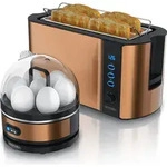Arendo - SET Toaster FRUKOST mit Eierkocher SEVENCOOK Edelstahl Kupfer, Toaster...
