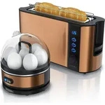 Arendo - SET Toaster FRUKOST mit Eierkocher SEVENCOOK Edelstahl Kupfer, Toaster...