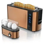 Arendo Fr&uuml;hst&uuml;cksset, 2-Scheiben Langschlitztoaster, Eierkocher THREECOOK,...