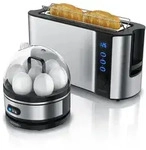 Arendo 2-teiliges Fr&uuml;hst&uuml;cksset, 1000W Langschlitz Toaster f&uuml;r 2 Scheiben,