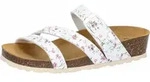 Pantolette Natur Glitzer Gr&ouml;&szlig;e 36 mit atmungsaktiver Leder-Innensohle und Schnallen