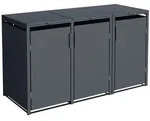 DEGAMO M&uuml;lltonnenbox klein 3er M&Uuml;NCHEN 175x62x102cm f&uuml;r Tonnen 120 Liter,...