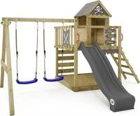 Spielturm Wickey Smart Cave mit Schaukel und Spielhaus in Anthrazit - Grau