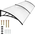 tectake&reg; Vordach in Bogenform 200 x 93 cm - Transparent