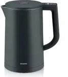 SEVERIN Cool-Touch Wasserkocher WK 3484 aus Edelstahl, schwarz - Schwarz